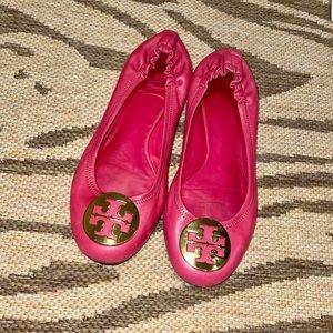 Tory Burch Minnie ballet flat pink/gold size 8.5